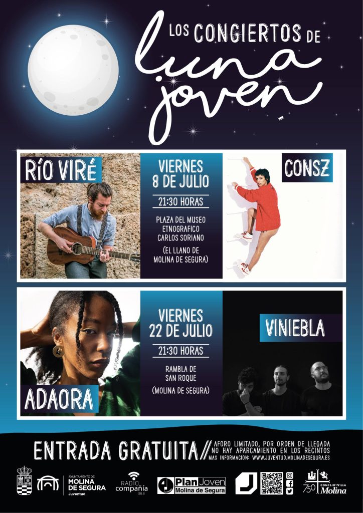 Juventud Molina LOS CONCIERTOS DE LA LUNA JOVEN 2022 Programacion julio CARTEL scaled