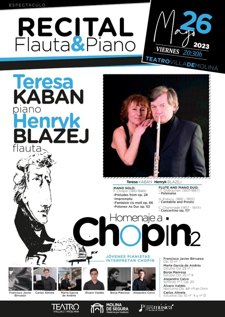 Teatro Recital flauta y piano Homenaje a Chopin 2 Día 26 CARTEL