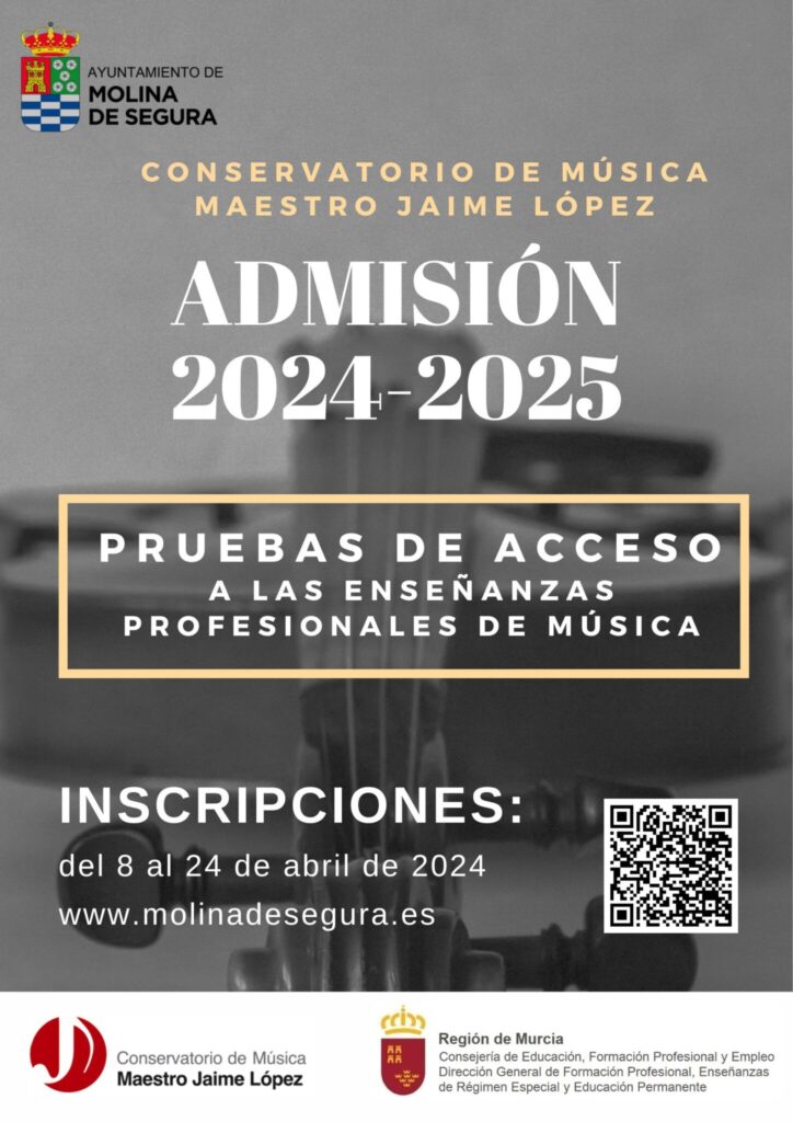 Conservatorio Música Molina Plazo solicitud pruebas acceso a enseñanzas profesionales 2024 2025 CARTEL