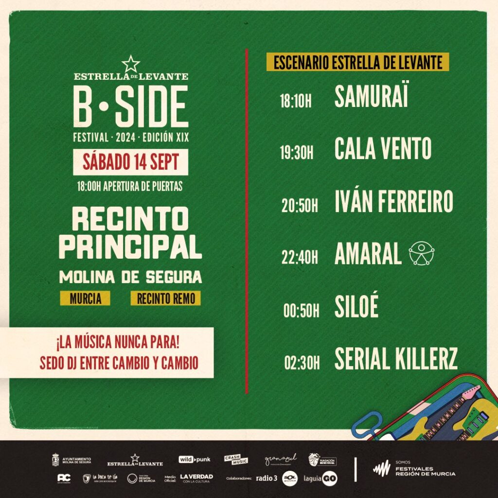 Fiestas Molina 2024 B SIDE Día 14 CARTEL HORARIOS