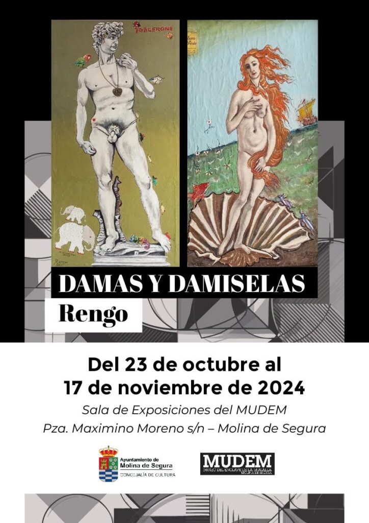 Exposición 'DAMAS Y DAMISELAS' de Rengo en Sala del MUDEM 23oct 17nov24 CARTEL