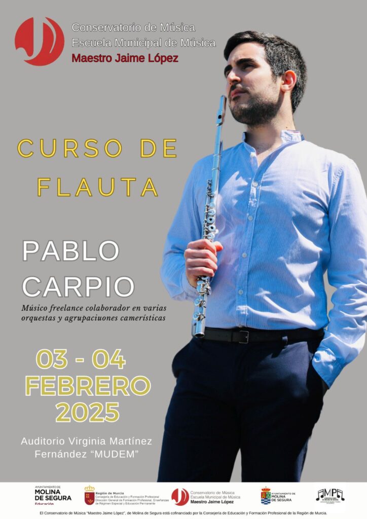 Conservatorio Música Molina Curso de flauta travesera Días 3y4feb25 CARTEL