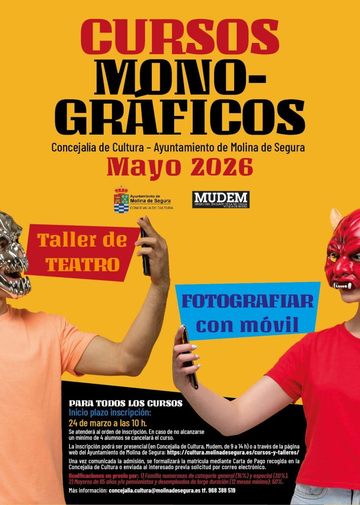 Cultura Molina Cursos monográficos mayo 2026 Plazo inscripción CARTEL1